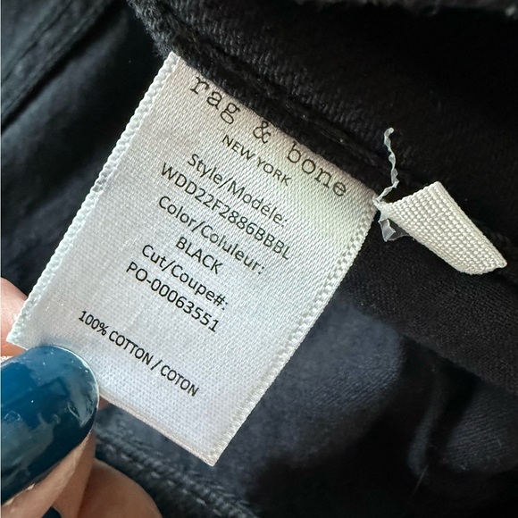 NWOT Rag & Bone Alex High-Rise Straight-Leg Jeans Black Denim Women’s Size 31 - Picture 14 of 14